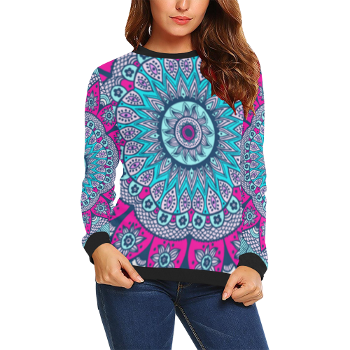 MANDALA THE UNIVERSE All Over Print Crewneck Sweatshirt for Women (Model H18)