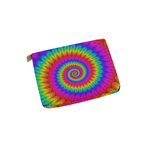 Psychedelic Rainbow Spiral Pouch Carry-All Pouch 6''x5''