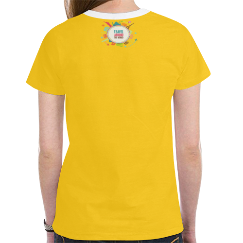 Traveling Yellow New All Over Print T-shirt for Women (Model T45)