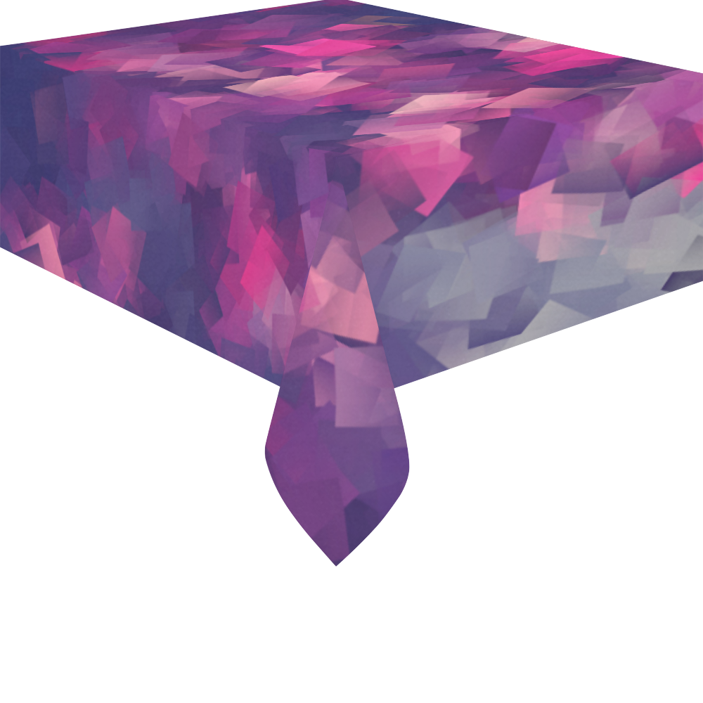 purple pink magenta cubism #modern Cotton Linen Tablecloth 52"x 70"