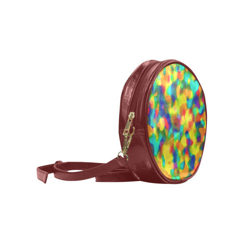 Colorful watercolors texture Round Sling Bag (Model 1647)