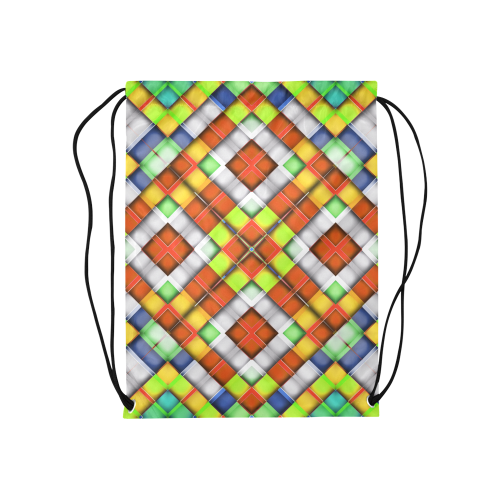 colorful geometric pattern Medium Drawstring Bag Model 1604 (Twin Sides) 13.8"(W) * 18.1"(H)