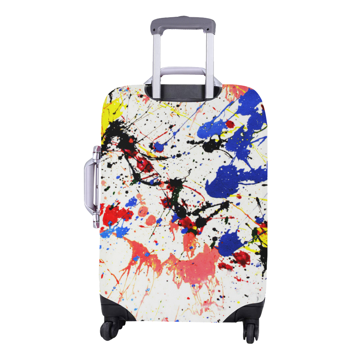 Blue and Red Paint Splatter Luggage Cover/Medium 22"-25"