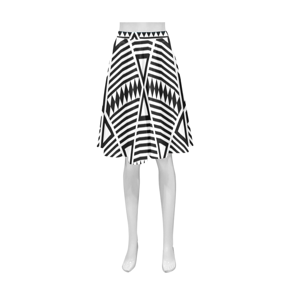 Black Aztec Tribal Athena Women's Short Skirt (Model D15)