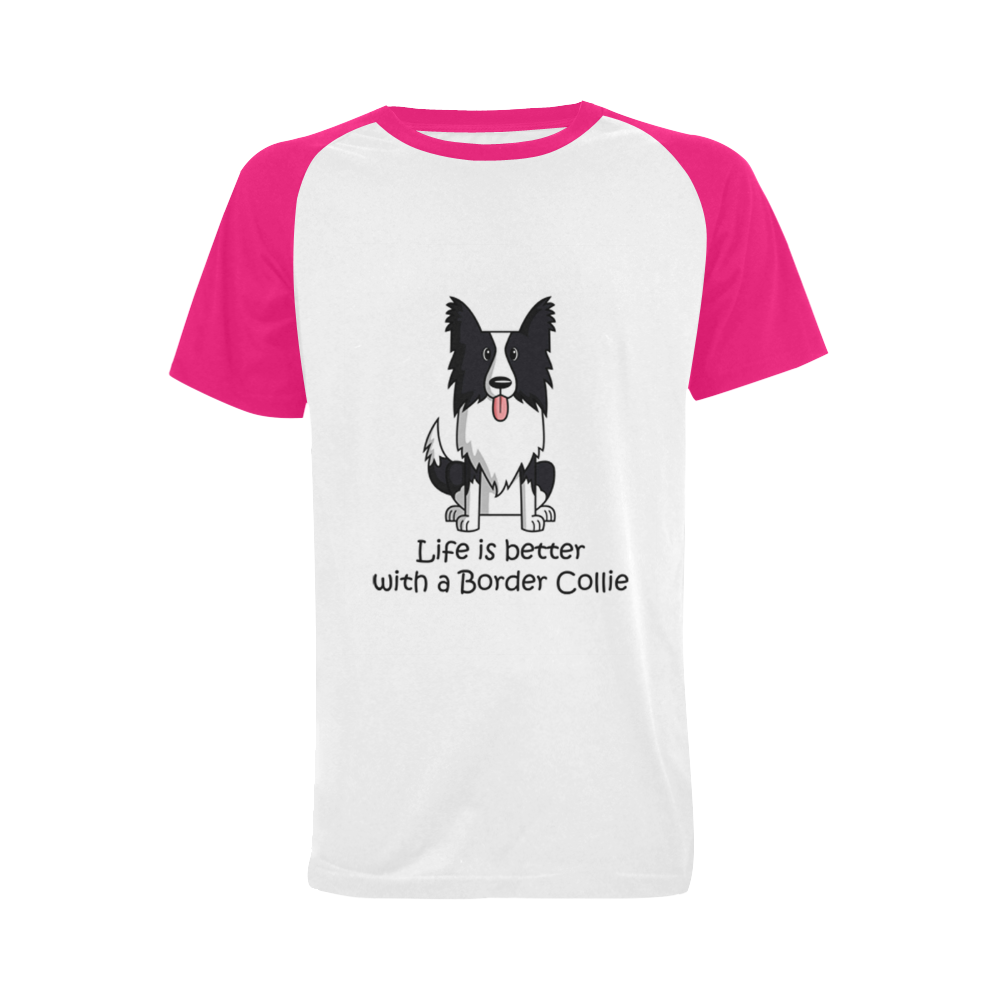 Life Is Better With A Border Collie Men's Raglan T-shirt (USA Size) (Model T11)