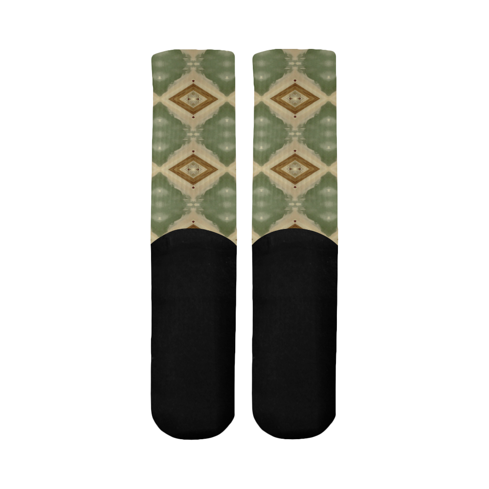 Geometric Camo Mid-Calf Socks (Black Sole)