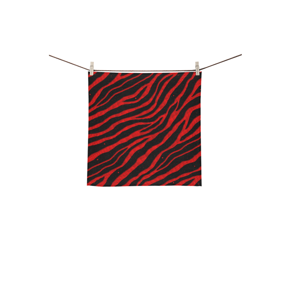 Ripped SpaceTime Stripes - Red Square Towel 13“x13”