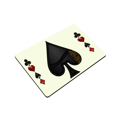 Spade Las Vegas Symbol Playing Card Shape  on Yellow Doormat 24"x16"