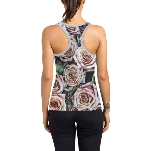 Impression Floral 9196 by JamColors Women's Racerback Tank Top (Model T60)