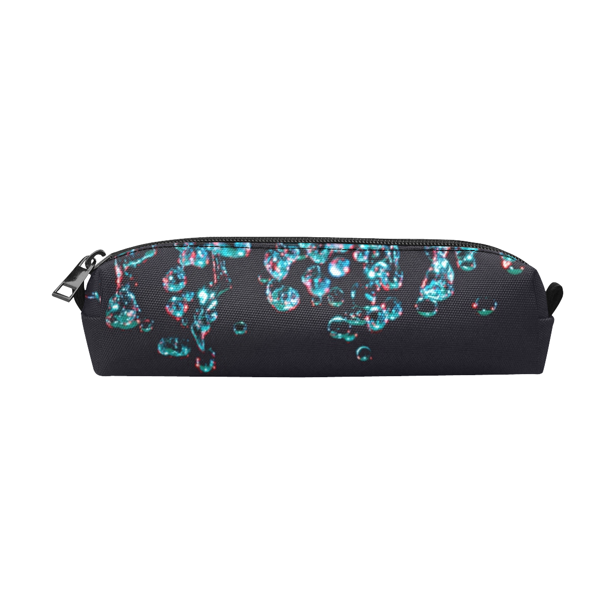 Blue Bubbles on Black Background Photo Pencil Pouch/Small (Model 1681)