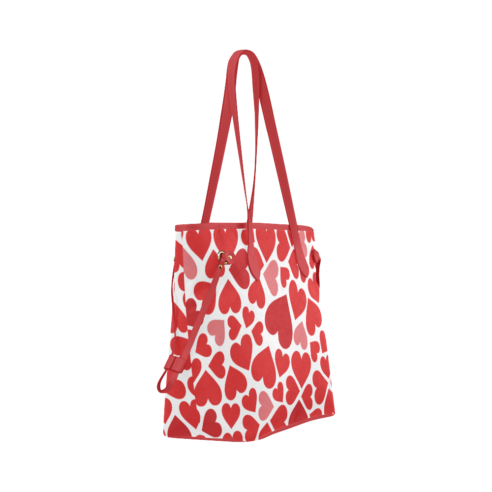 Hearts Pattern Clover Canvas Tote Bag (Model 1661)