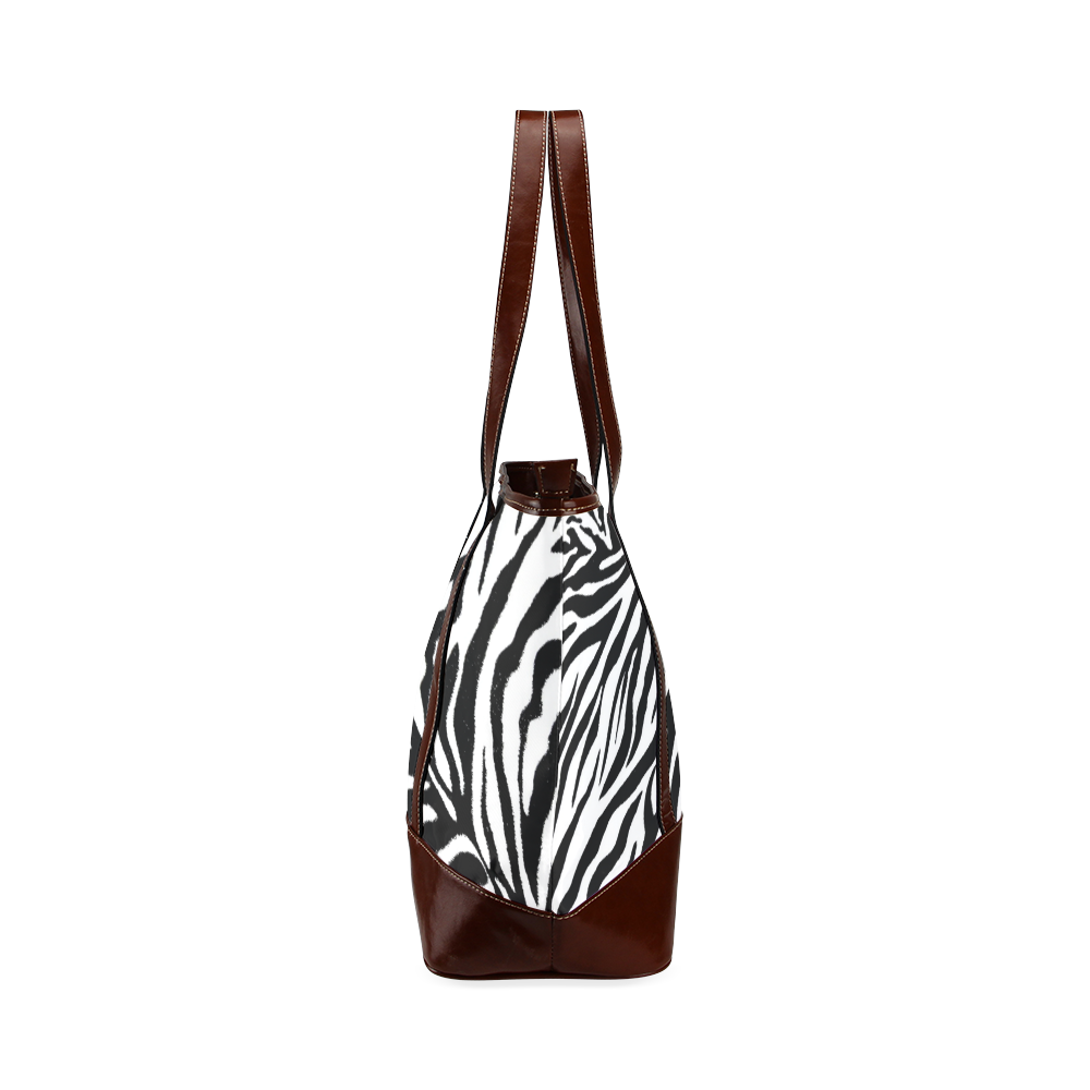 zebra 1 in black and white Tote Handbag (Model 1642)