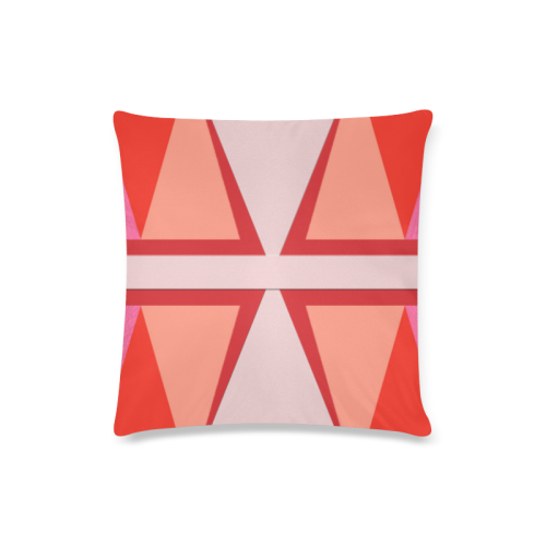 Shades of Red Patchwork Custom Zippered Pillow Case 16"x16"(Twin Sides)