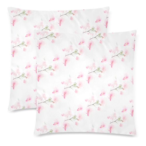 Pattern Orchidées Custom Zippered Pillow Cases 18"x 18" (Twin Sides) (Set of 2)