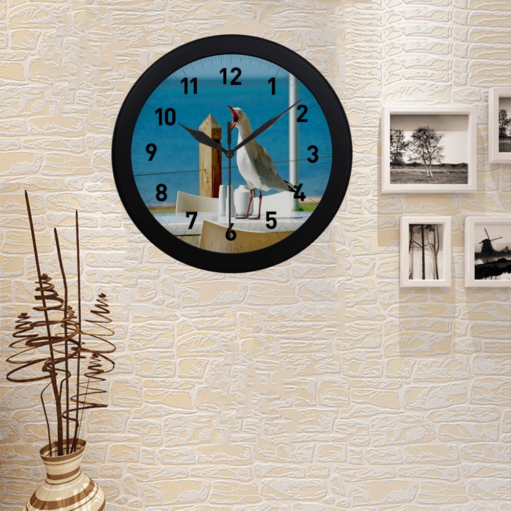 Silly Seagull Circular Plastic Wall clock