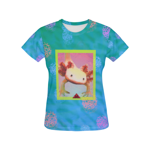 Axolotl Friend Deluxe All Over Print T-Shirt for Women (USA Size) (Model T40)