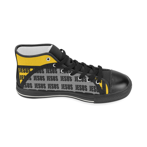 Yellow Women's Classic High Top Canvas Shoes (Model 017)