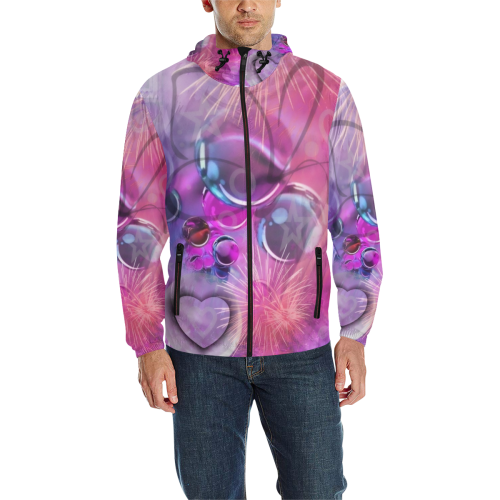 Lila by Nico Bielow All Over Print Quilted Windbreaker for Men (Model H35)