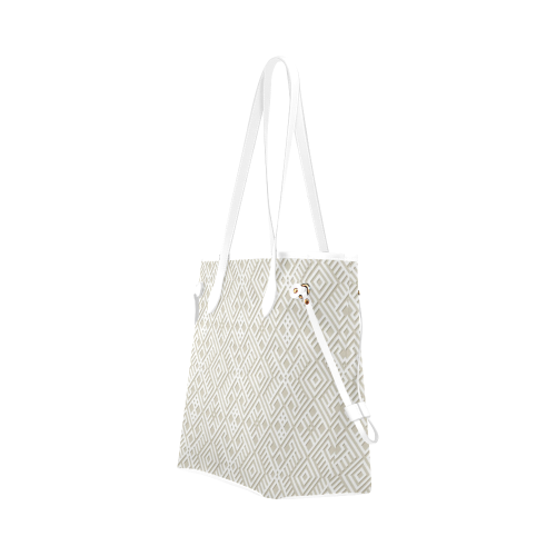 White 3D Geometric Pattern Clover Canvas Tote Bag (Model 1661)