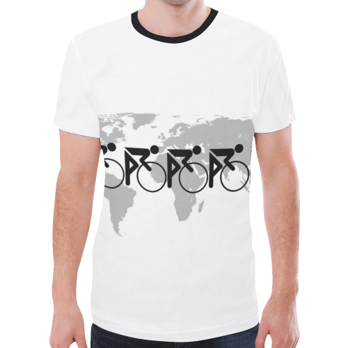 The Bicycle Race 3 Black New All Over Print T-shirt for Men/Large Size (Model T45)