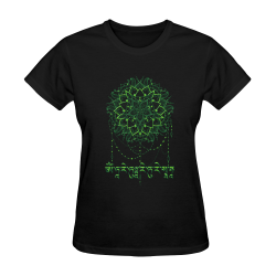 Mandala with Green Tara Mantra Sunny Women's T-shirt (Model T05)