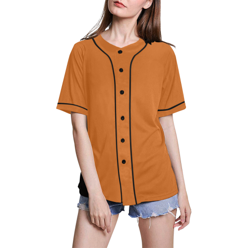 color chocolate All Over Print Baseball Jersey for Women (Model T50)