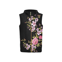 Pure Nature - Summer Of Pink Roses 1 All Over Print Sleeveless Zip Up Hoodie for Women (Model H16)