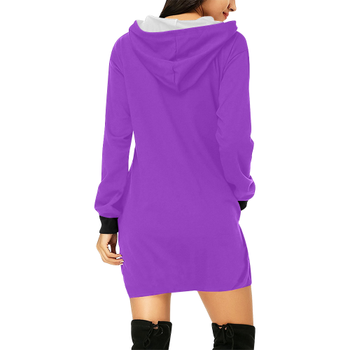 color dark orchid All Over Print Hoodie Mini Dress (Model H27)