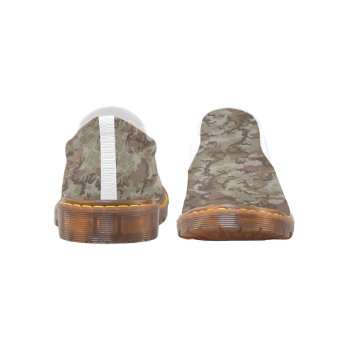 Woodland Desert Brown Camouflage Martin Women's Slip-On Loafer (Model 12031)