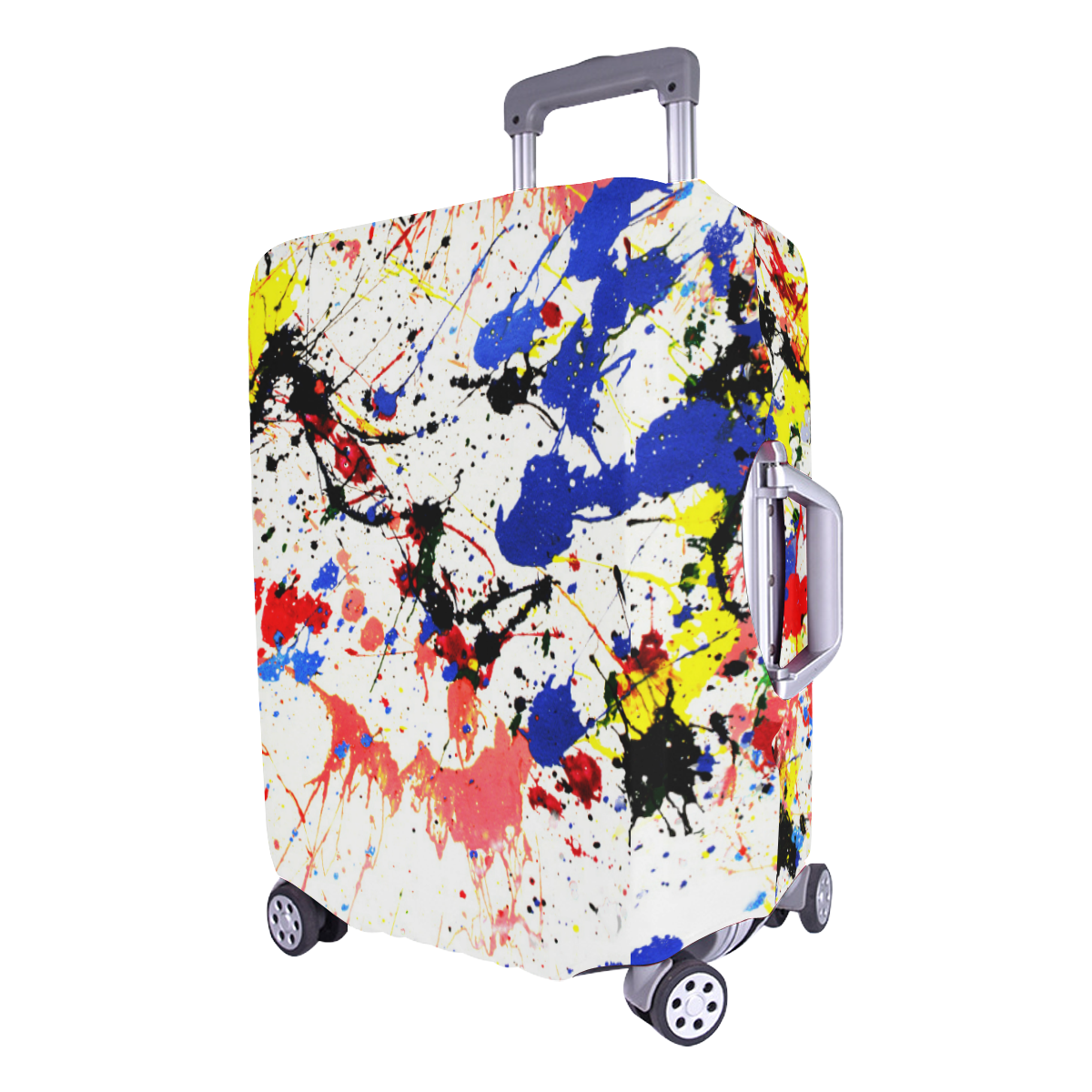 Blue and Red Paint Splatter Luggage Cover/Large 26"-28"