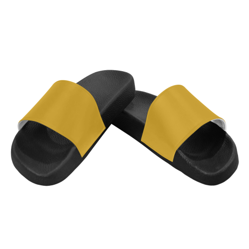 color goldenrod Men's Slide Sandals (Model 057)