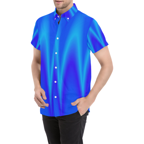Blu Caky Men's All Over Print Short Sleeve Shirt (Model T53)