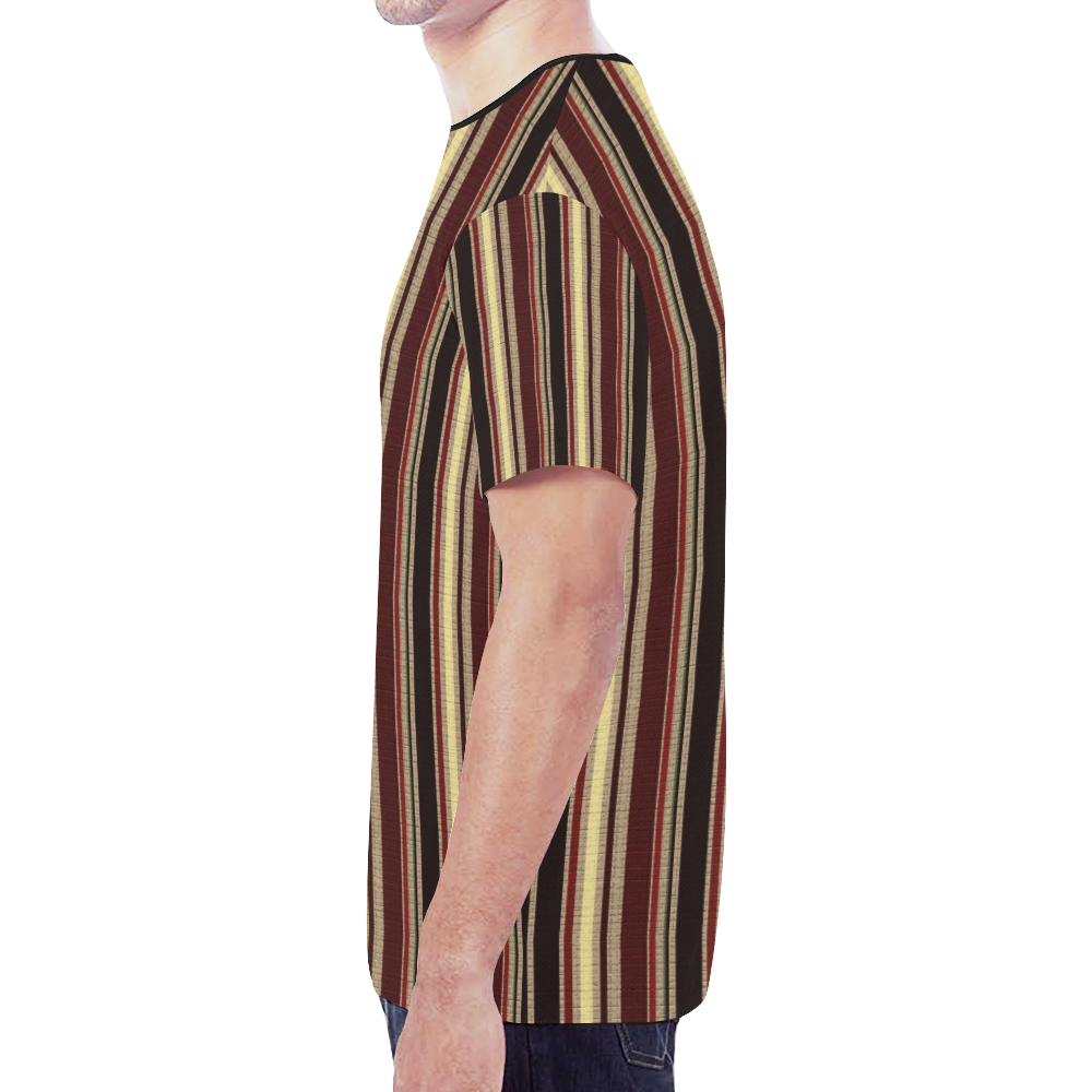 Dark textured stripes New All Over Print T-shirt for Men (Model T45)