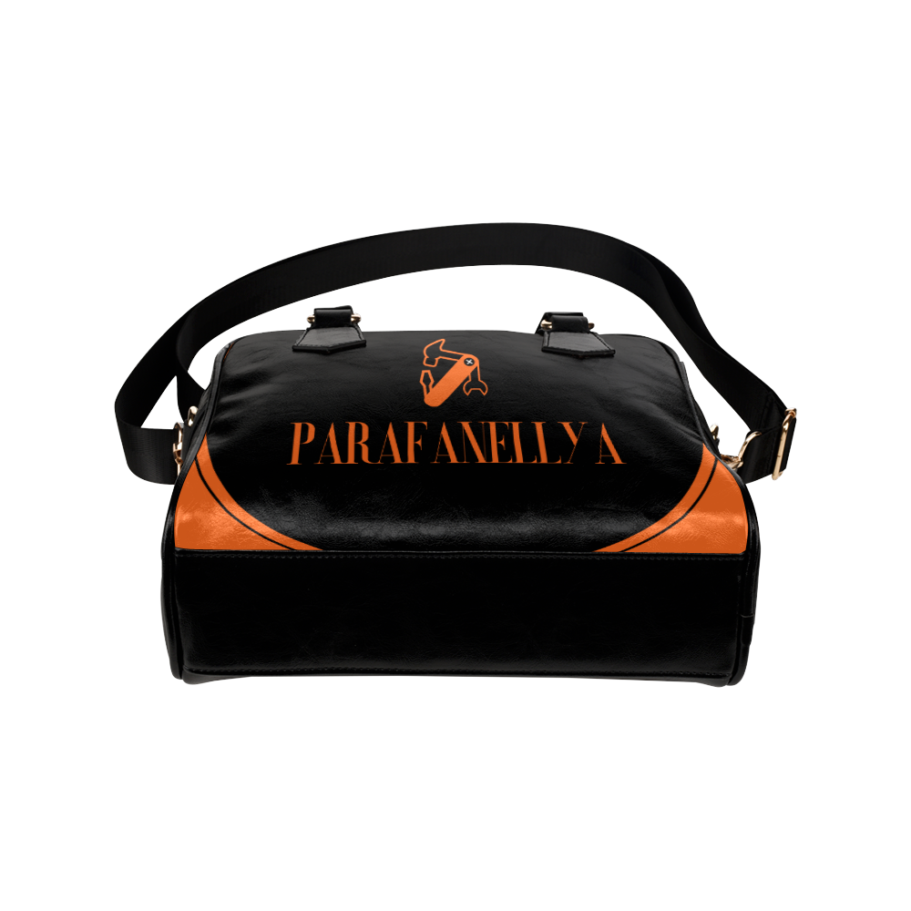 Parafanellya Black & Orange Women's Handbag Shoulder Handbag (Model 1634)