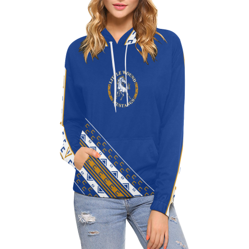 Little Wound Mustangs All Over Print Hoodie for Women (USA Size) (Model H13)