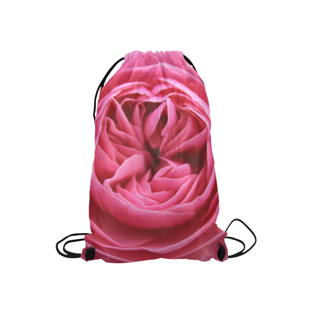 Rose Fleur Macro Small Drawstring Bag Model 1604 (Twin Sides) 11"(W) * 17.7"(H)