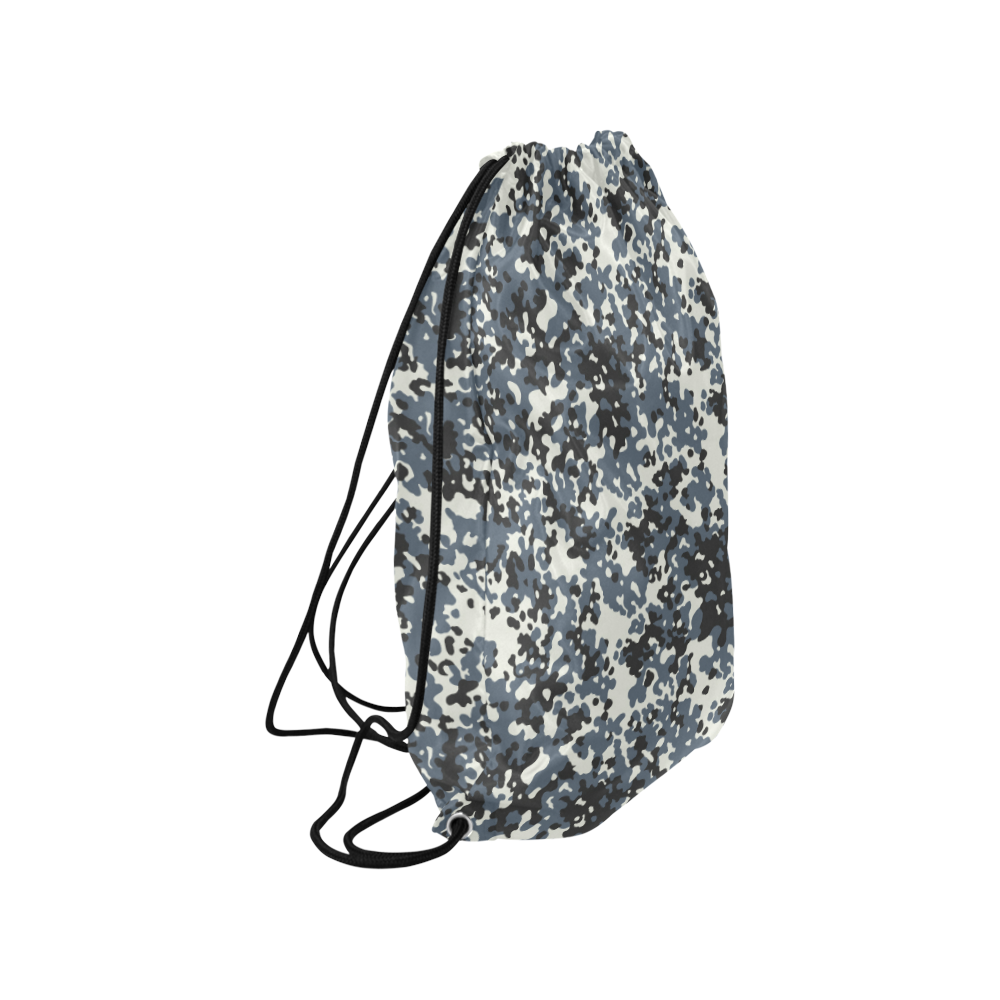Urban City Black/Gray Digital Camouflage Small Drawstring Bag Model 1604 (Twin Sides) 11"(W) * 17.7"(H)