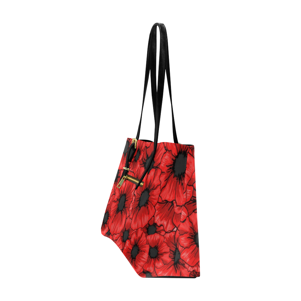 Red Hibiscus Flowers Euramerican Tote Bag/Large (Model 1656)