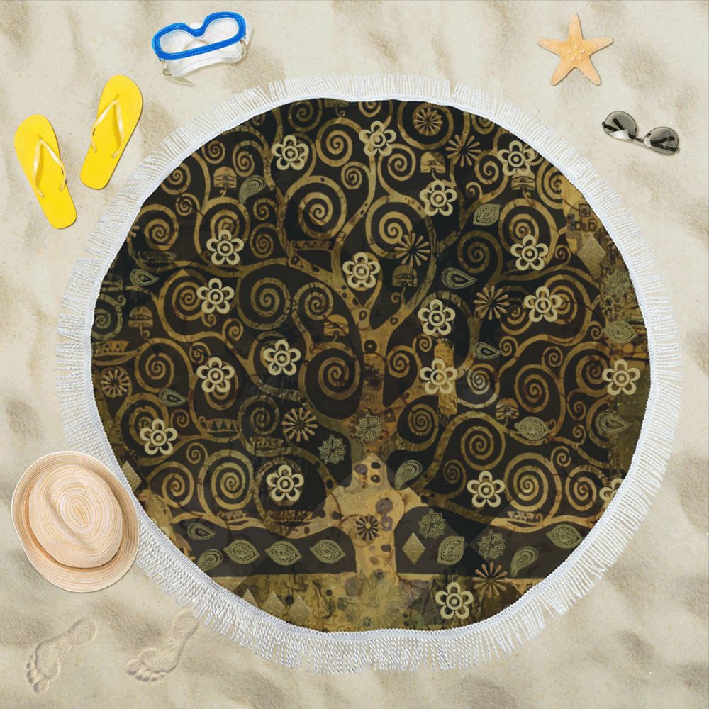 Klimt Tree Circular Beach Shawl 59"x 59"