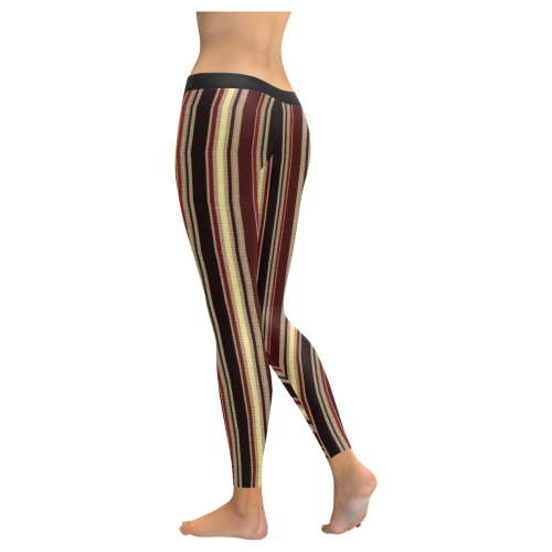 Dark textured stripes Women's Low Rise Leggings (Invisible Stitch) (Model L05)
