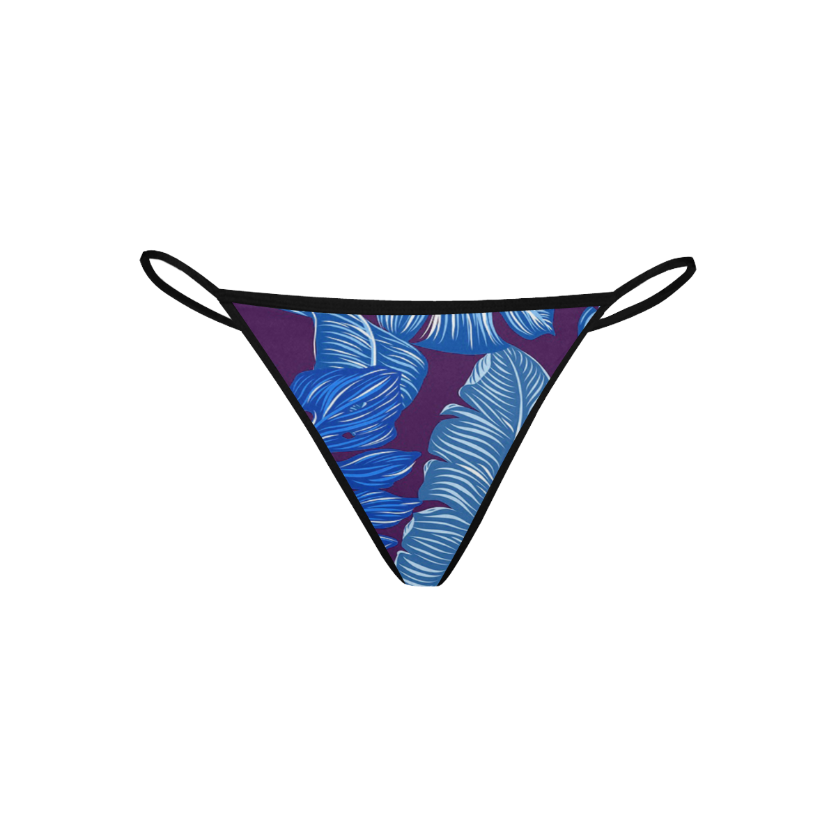 tropical blue leaves Women's All Over Print G-String Panties (Model L35)