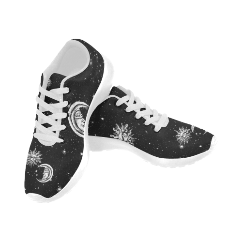 Mystic Stars, Moon and Sun (White Laces) Kid's Running Shoes (Model 020)