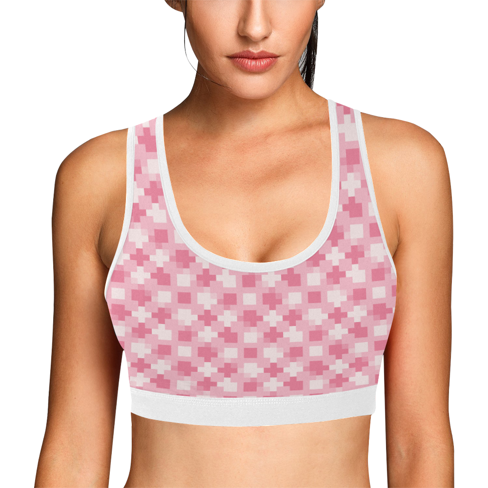 pink pattern Women's All Over Print Sports Bra (Model T52)