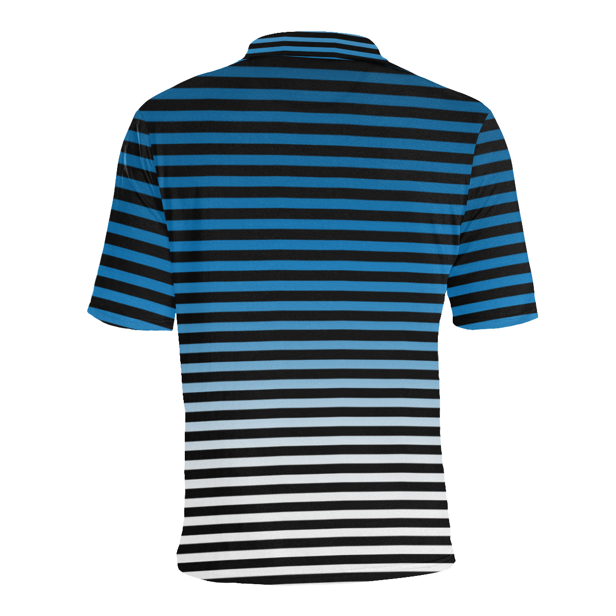 Stripes Fade Blue, Black Men's All Over Print Polo Shirt (Model T55)