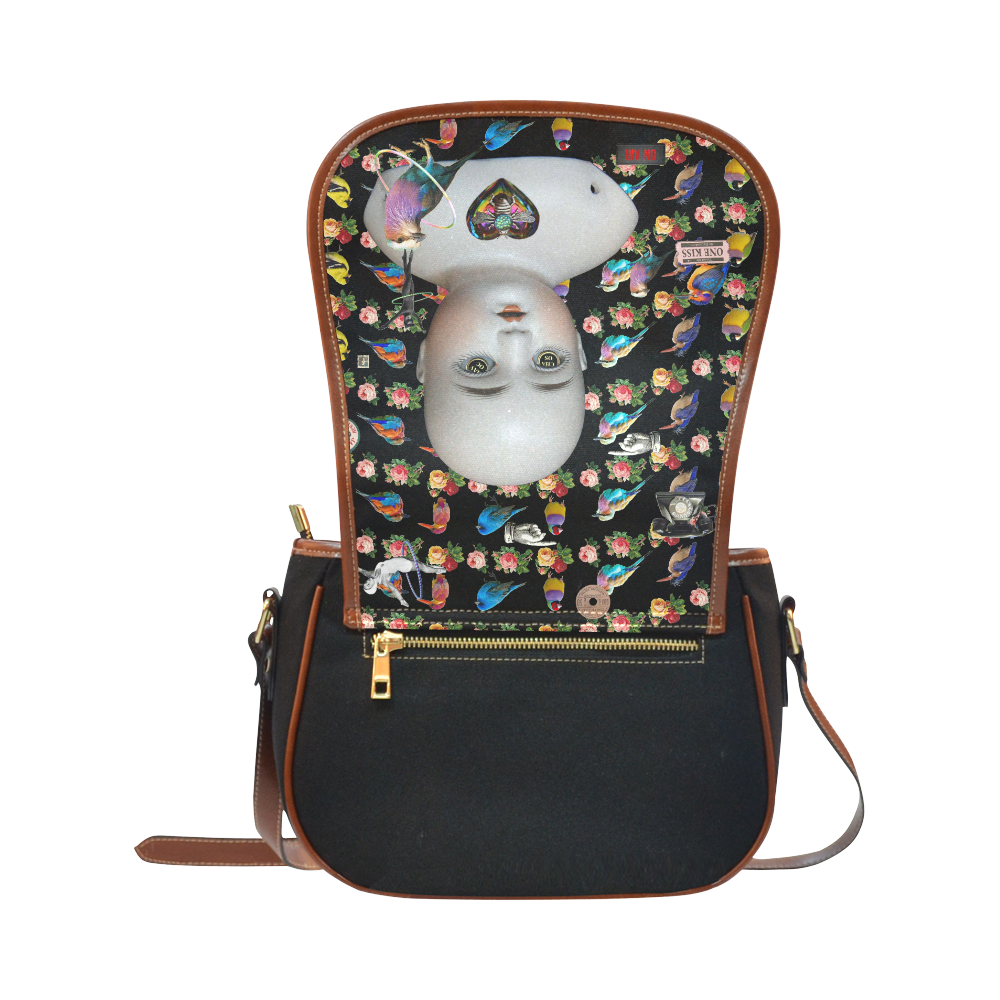 All the Birds and Bees and a Creepy Doll Saddle Bag/Small (Model 1649)(Flap Customization)