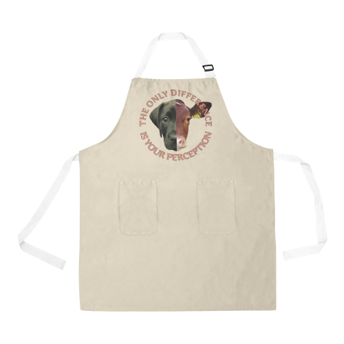 Vegan Cow and Dog Design with Slogan All Over Print Apron