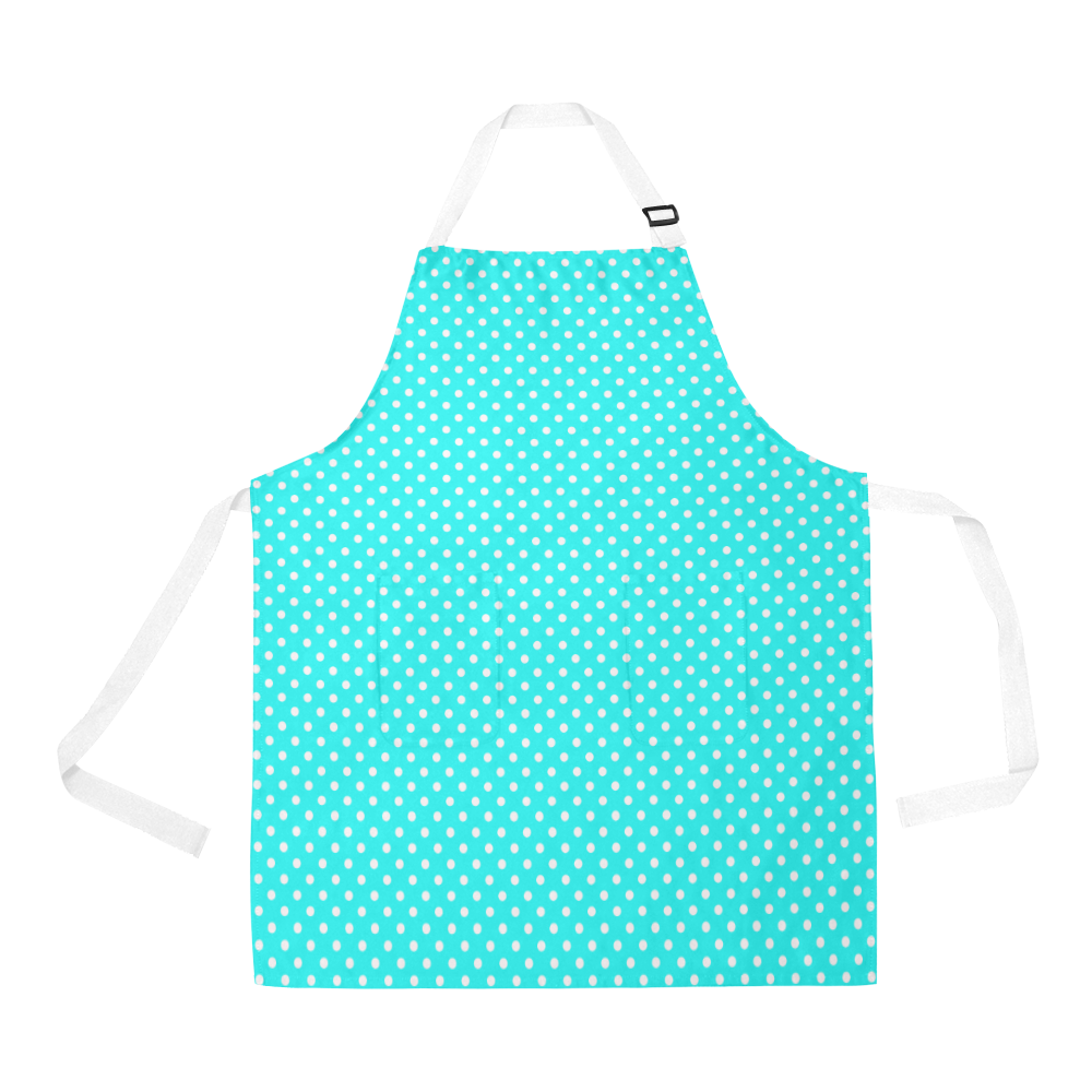 Baby blue polka dots All Over Print Apron