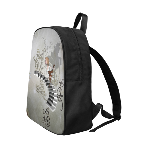 Music, dancing fairy Fabric School Backpack (Model 1682) (Large)