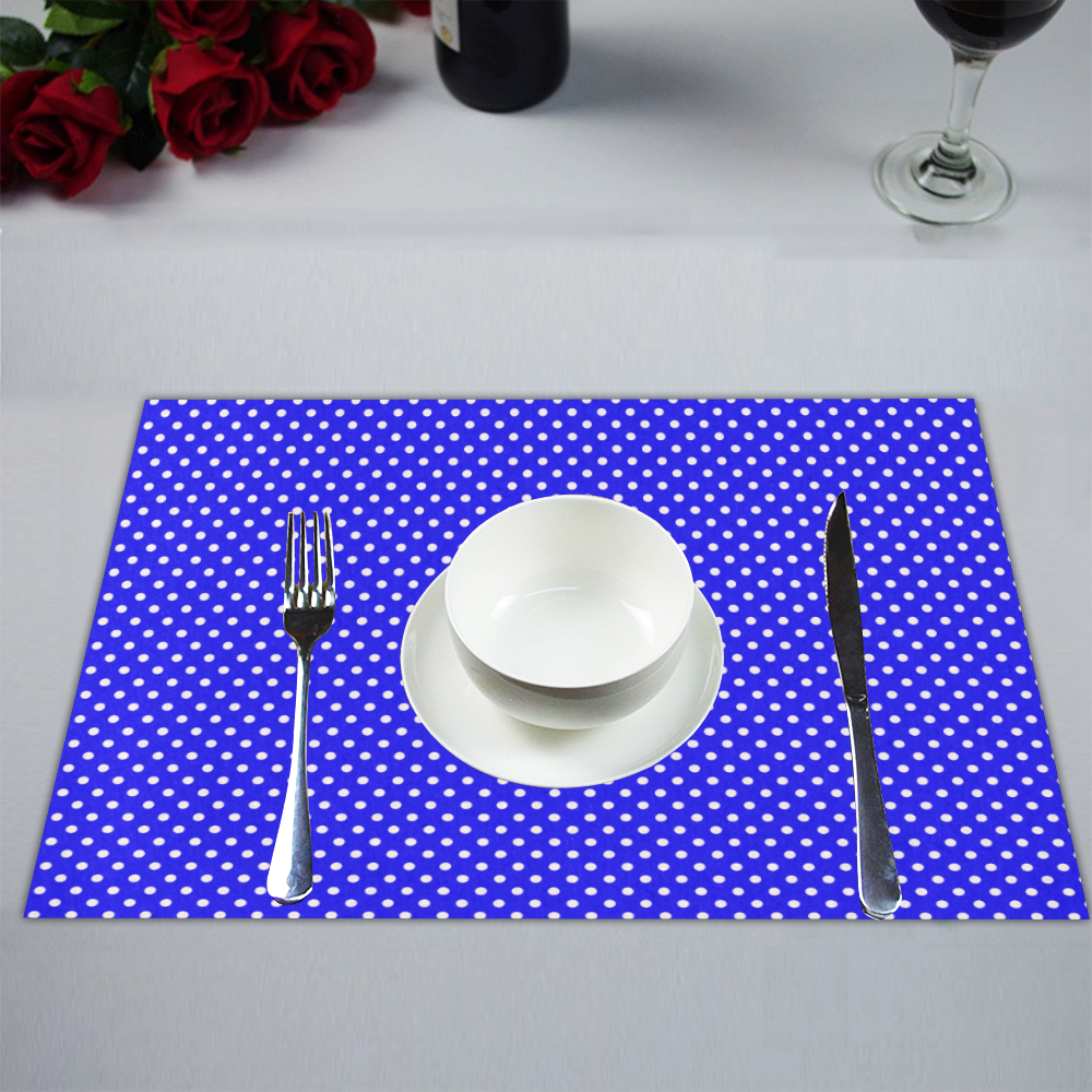 Blue polka dots Placemat 14’’ x 19’’ (Set of 2)