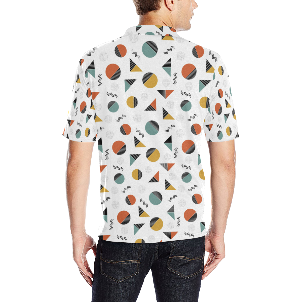 Geo Cutting Shapes Men's All Over Print Polo Shirt (Model T55)